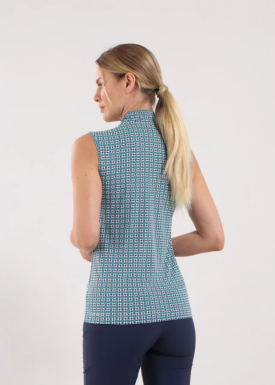 POLO DE MUJER CHERVO ANTIGUA VERDE OSCURO / BLANCO