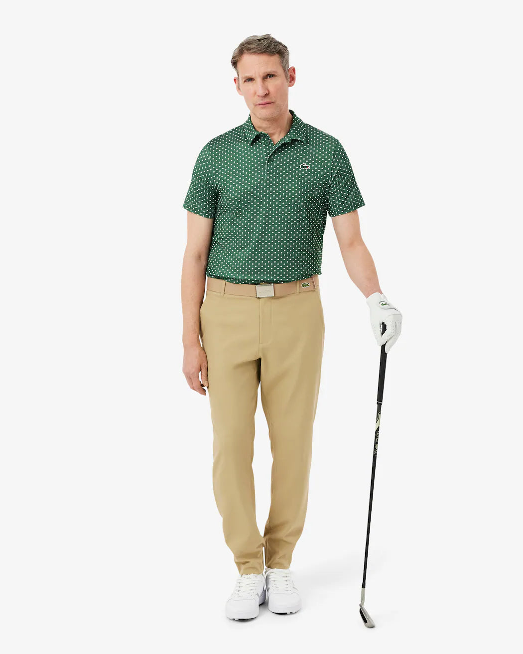 POLO LACOSTE PERFORMANCE PRINT BLANCO / VERDE
