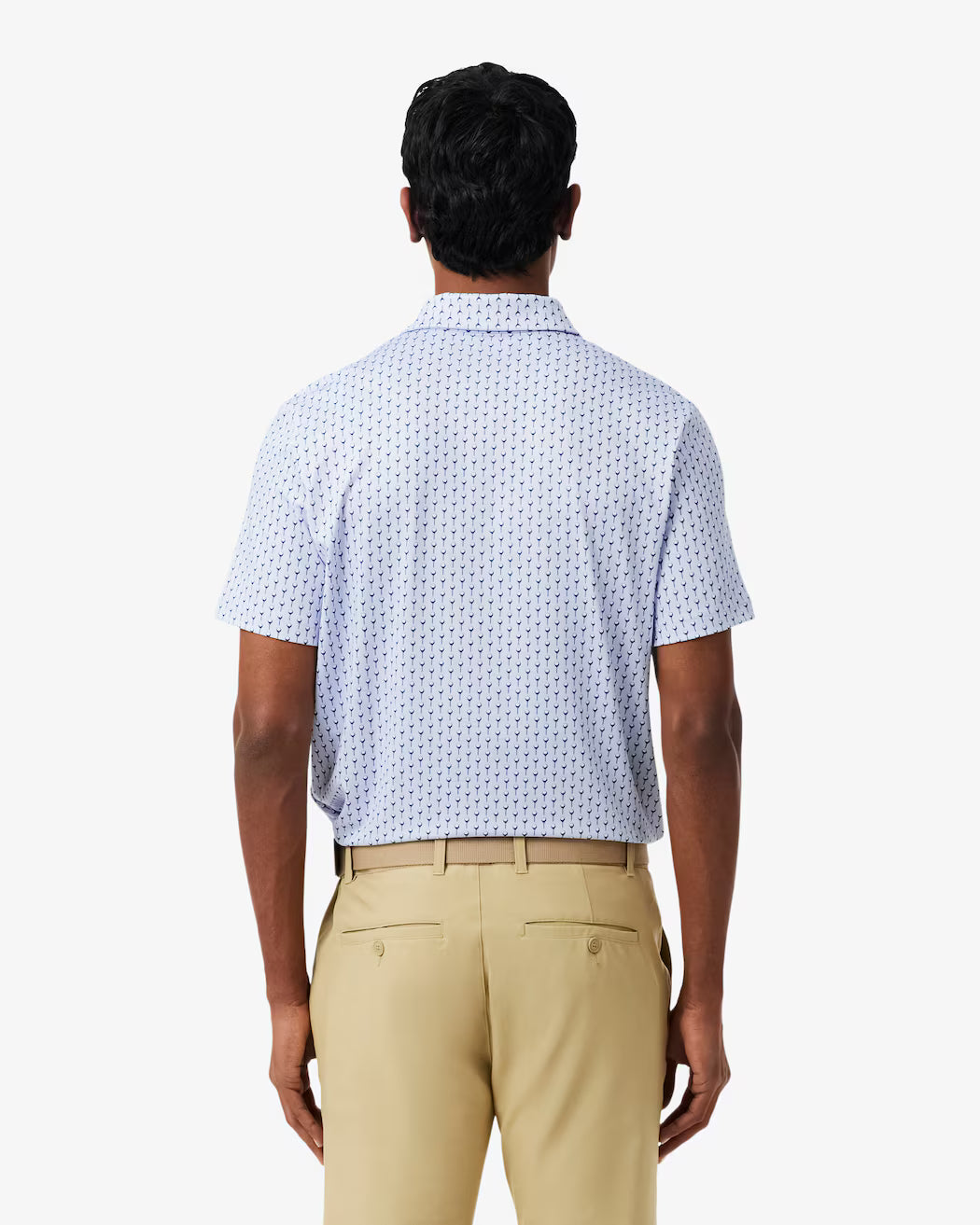 POLO LACOSTE PERFORMANCE PRINT CELESTE / BLANCO