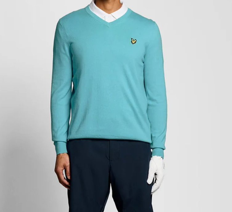 JERSEY LYLE & SCOTT GOLF V NECK TURQUESA