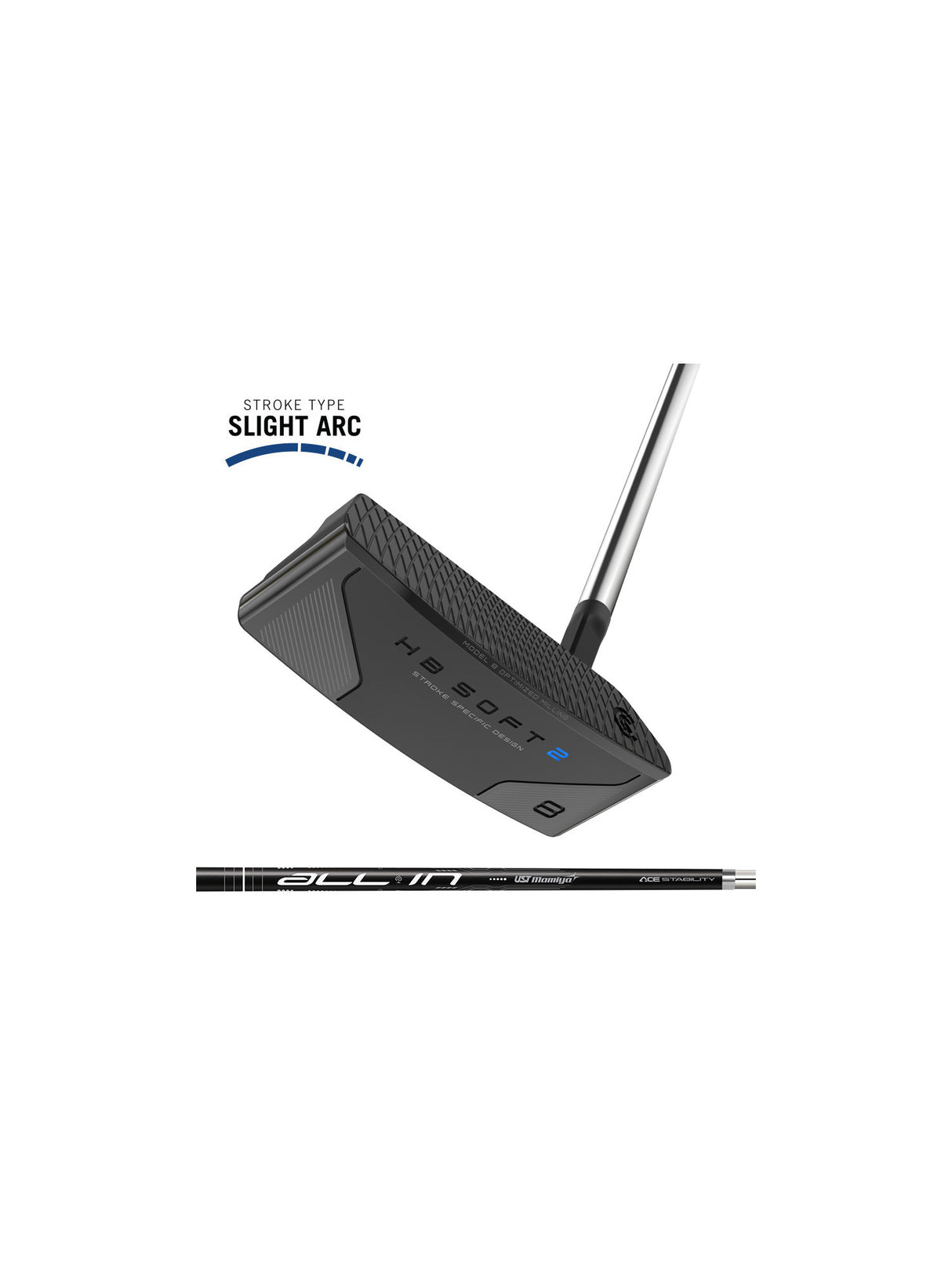 PUTT CLEVELAND HB SOFT 2 BLACK SATIN 8S SLANT