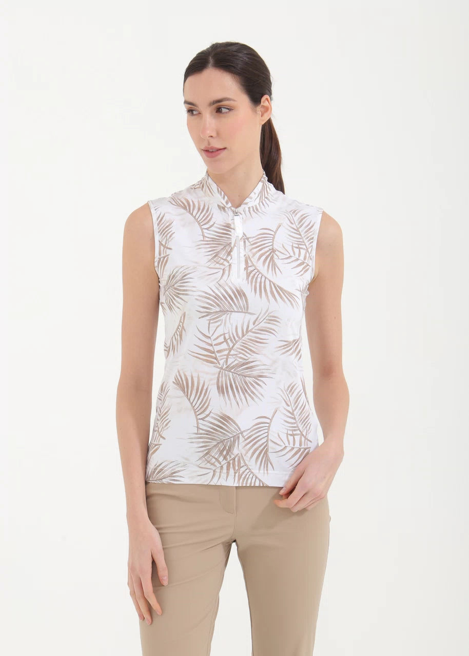 POLO DE MUJER CHERVO ANTIGUA BEIGE / BLANCO