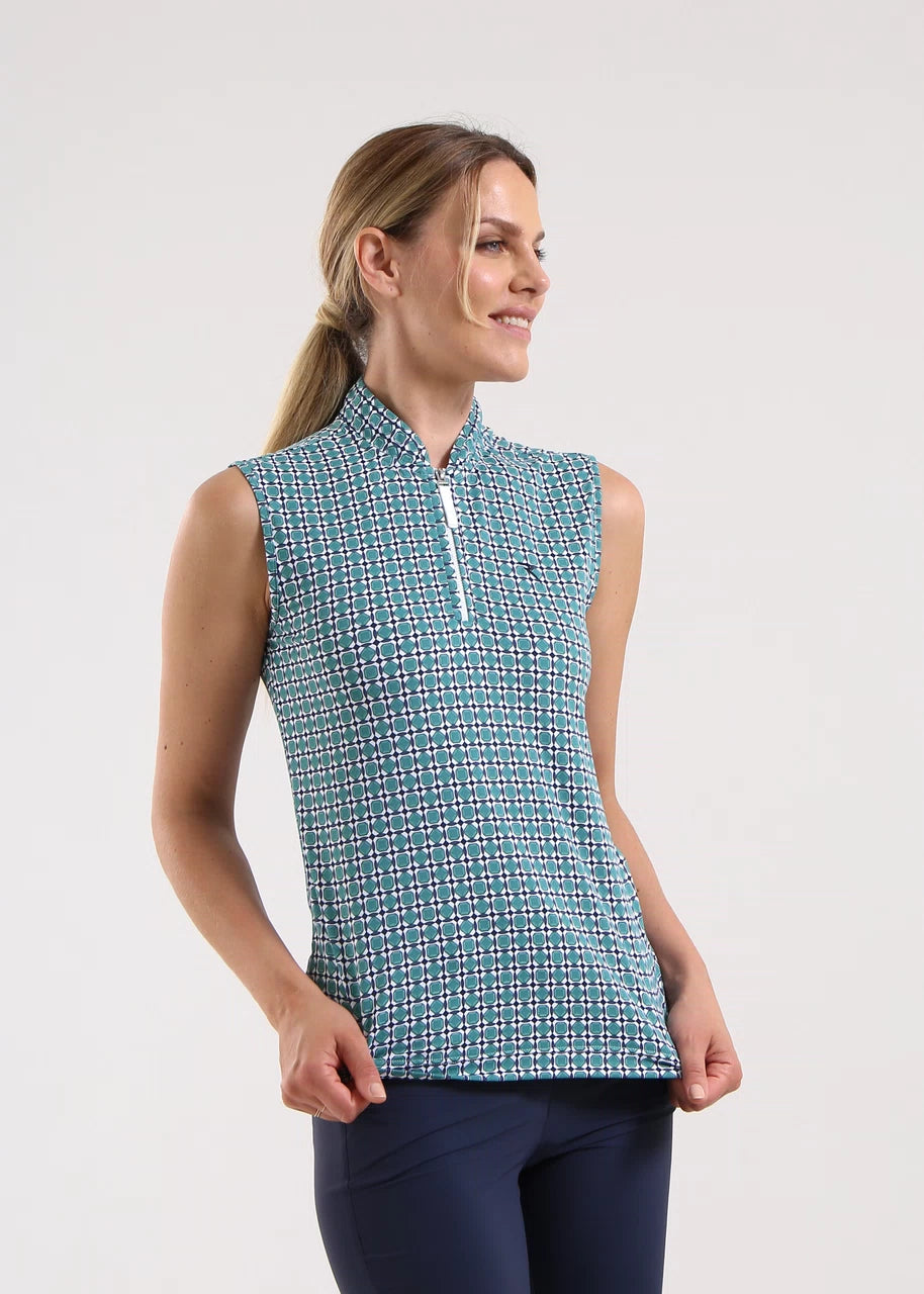 POLO DE MUJER CHERVO ANTIGUA VERDE OSCURO / BLANCO