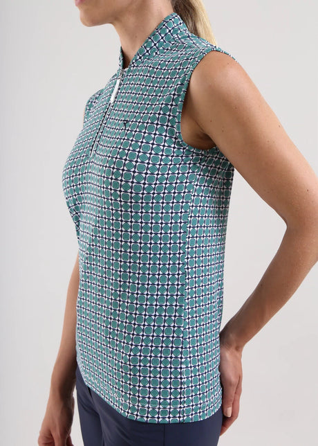 POLO DE MUJER CHERVO ANTIGUA VERDE OSCURO / BLANCO