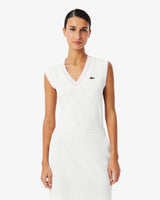 CHALECO DE MUJER LACOSTE NECK BLANCO / MALBA