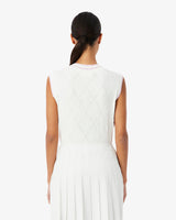 CHALECO DE MUJER LACOSTE NECK BLANCO / MALBA
