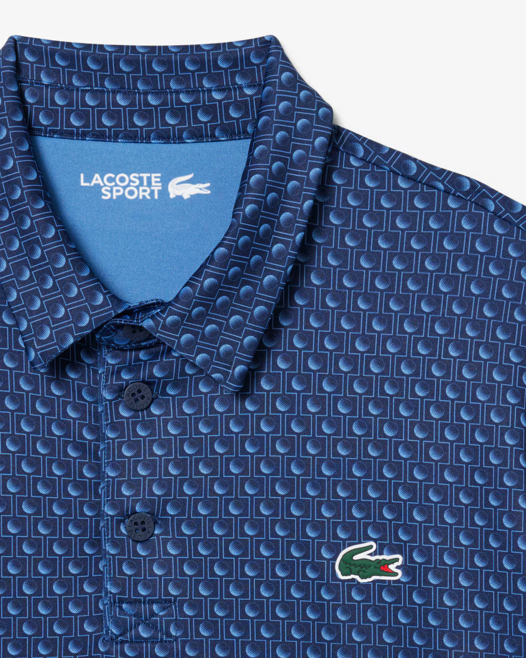 POLO LACOSTE PERFORMANCE PRINT NAVY / BLANCO
