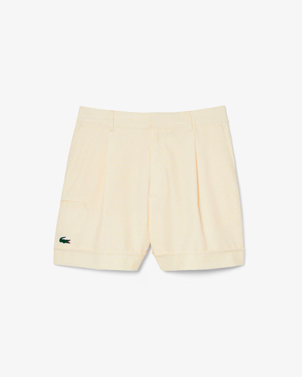 BERMUDA DE MUJER LACOSTE BOTTOMS AMARILLO / BLANCO