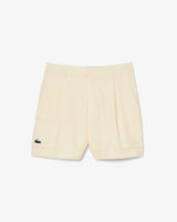 BERMUDA DE MUJER LACOSTE BOTTOMS AMARILLO / BLANCO