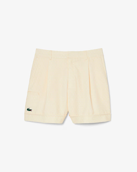 BERMUDA DE MUJER LACOSTE BOTTOMS AMARILLO / BLANCO
