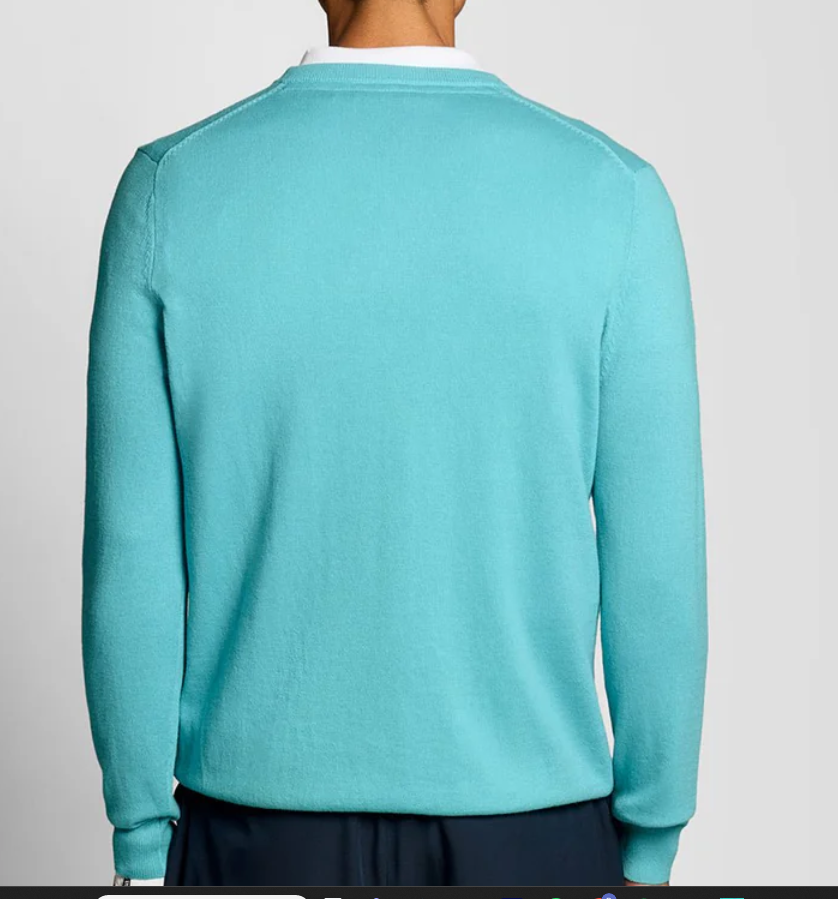 JERSEY LYLE & SCOTT GOLF V NECK TURQUESA