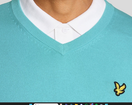 JERSEY LYLE & SCOTT GOLF V NECK TURQUESA