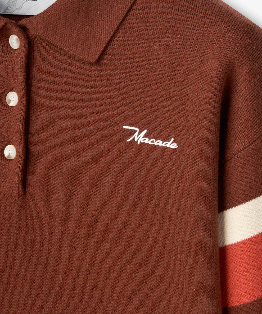 JERSEY MACADE LITE KNIT POLO SWEATER