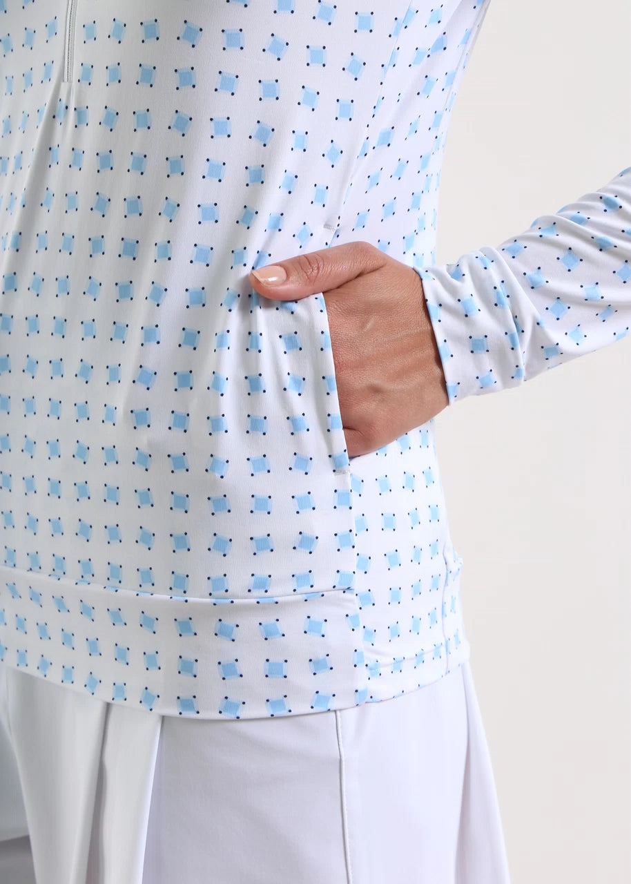 TROYER DE MUJER CHERVO TRISHA BLANCO / CELESTE