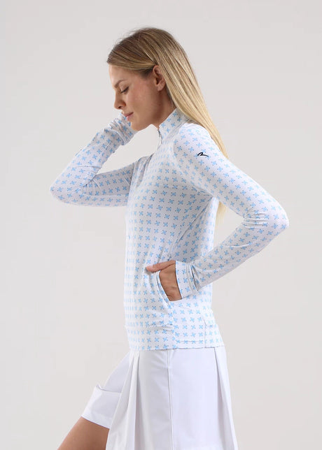 TROYER DE MUJER CHERVO TRISHA BLANCO / CELESTE