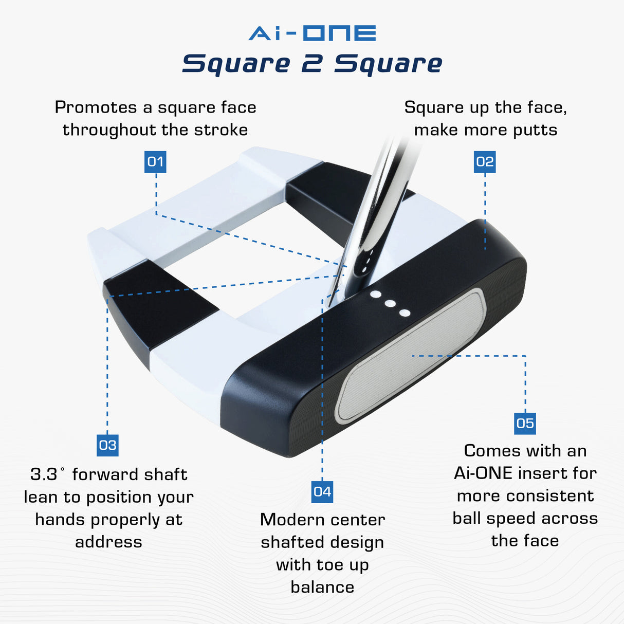 PUTT ODYSSEY AI ONE SQUARE 2 SQUARE CRUISER JAILBIRD BROOMSTICK