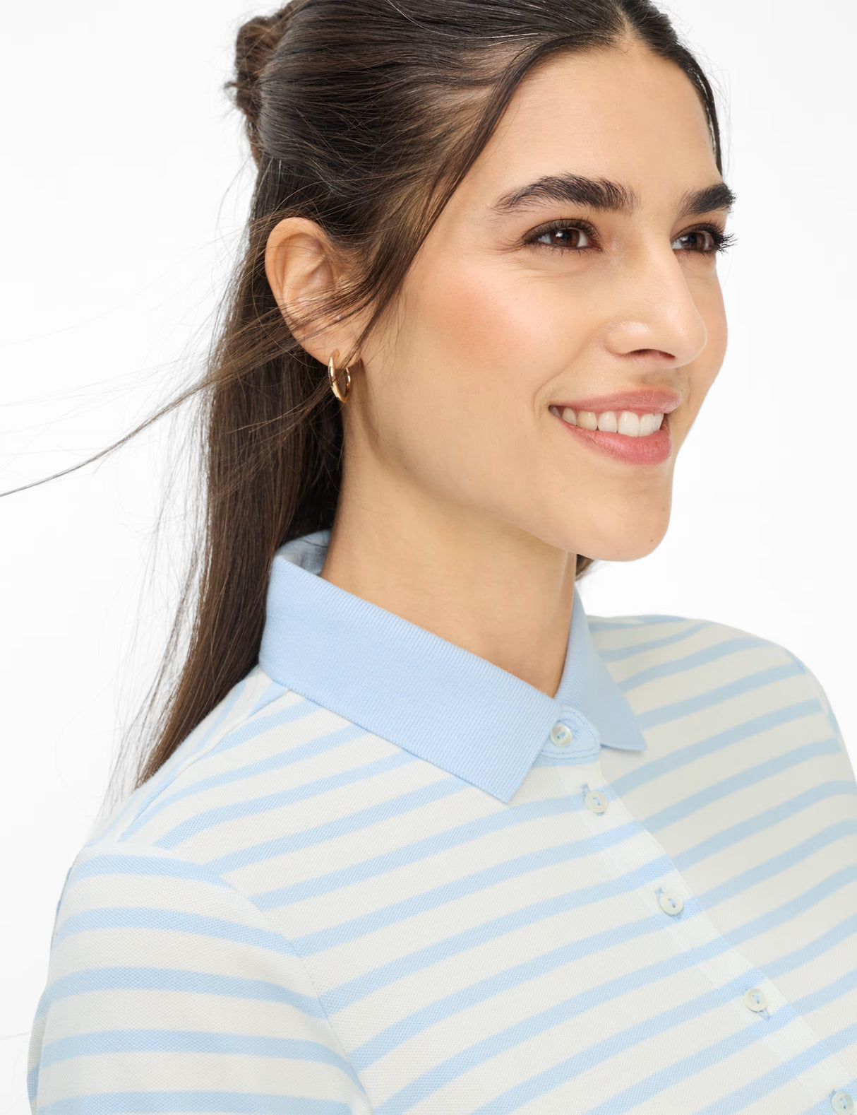 POLO DE MUJER BRAX CLEO S CELESTE / BLANCO
