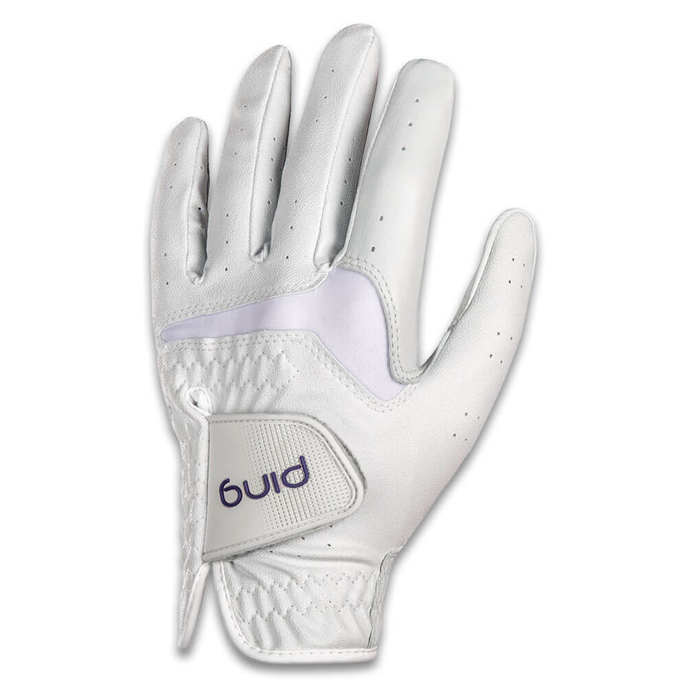 Guante Ping Sport 261 mujer blanco púrpura - mano izquierda