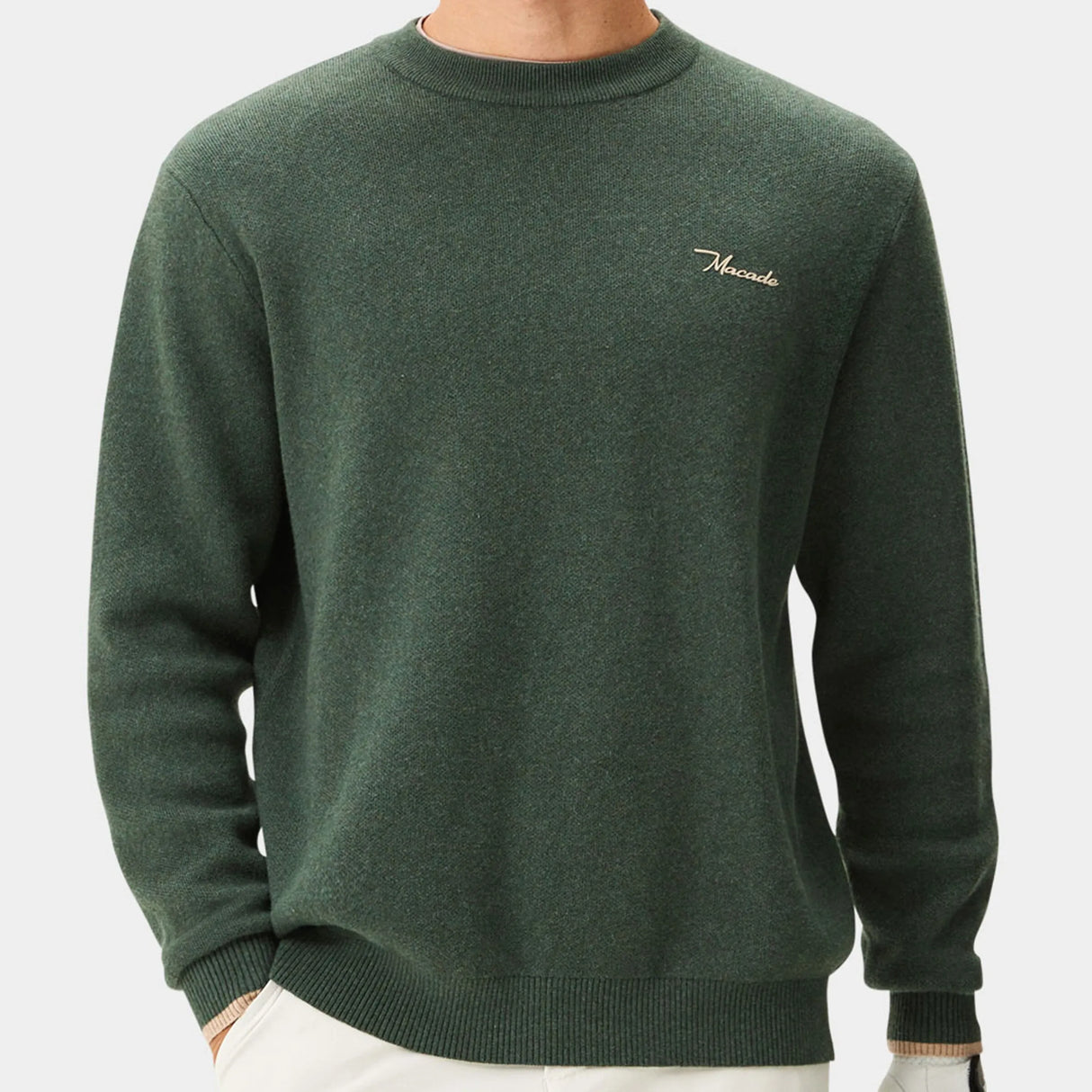 JERSEY MACADE CASHMERE BLEND KNIT CREWNECK